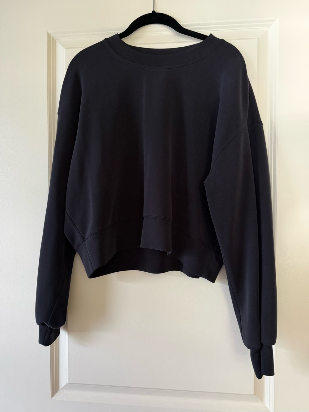 lululemon athletica Black Cropped Crewneck Sweatshirt